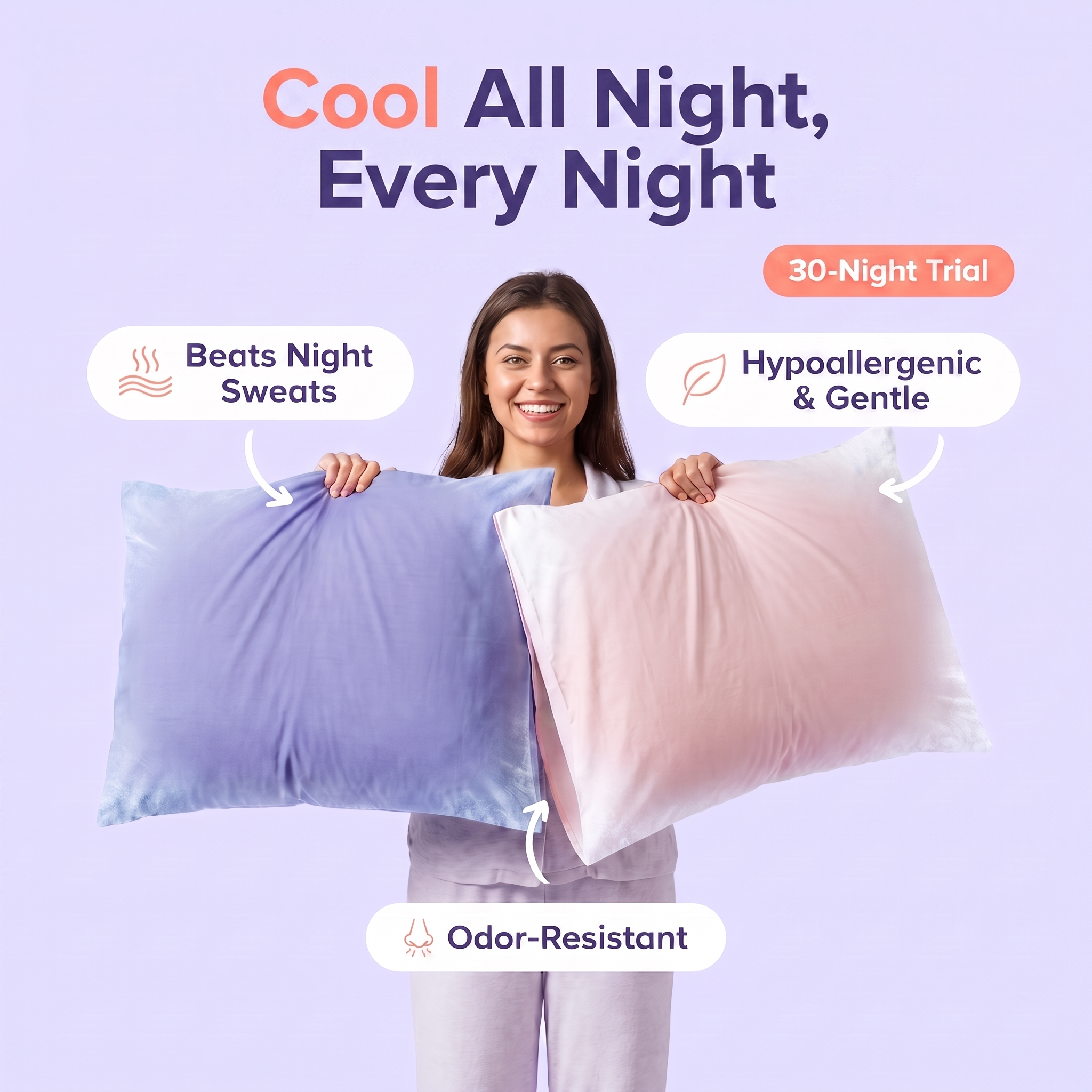 Nuvaire cooling pillowcase — cool all night, beats night sweats