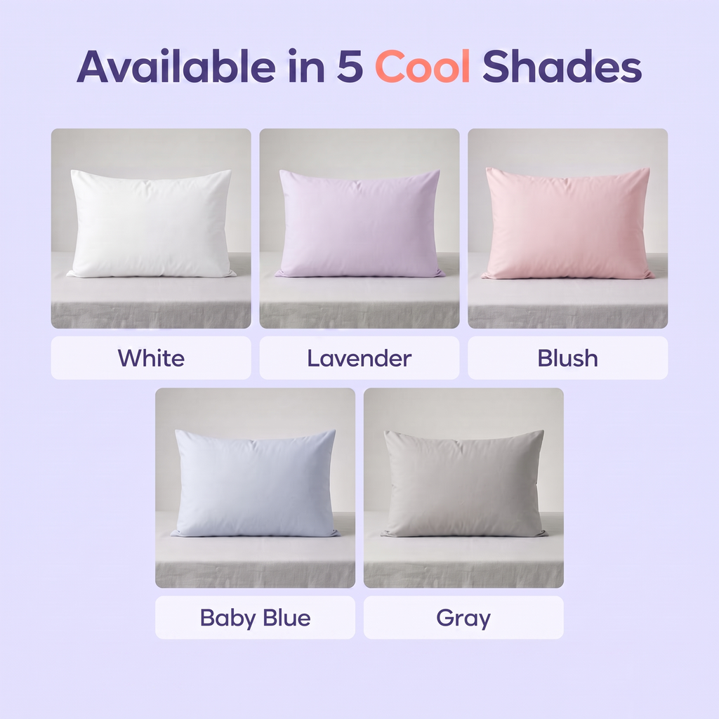 Nuvaire cooling pillowcases available in 5 cool shades